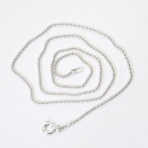 NEW 925 Silver Bead Chain, Delicate Stackable Layered Ball Necklace Gift For Her - Picture 4 of 7